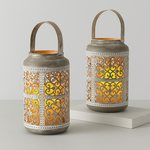 2 Stück antike Charm-Kerzenhalter