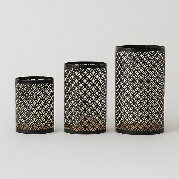 3er-Set Kerzenhalter aus Metall – Charme Maison Trilogy