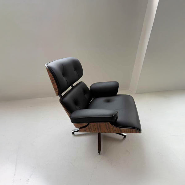 Loungesessel- und Fußhocker-Set – Elegantes Lederfinish