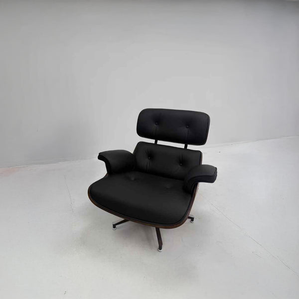 Loungesessel- und Fußhocker-Set – Elegantes Lederfinish