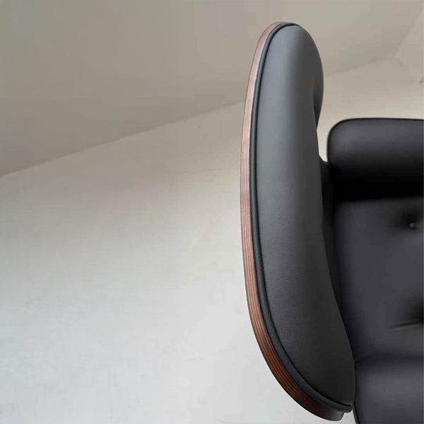 Loungesessel- und Fußhocker-Set – Elegantes Lederfinish