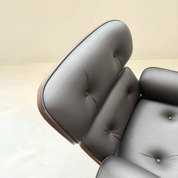 Loungesessel- und Fußhocker-Set – Elegantes Lederfinish