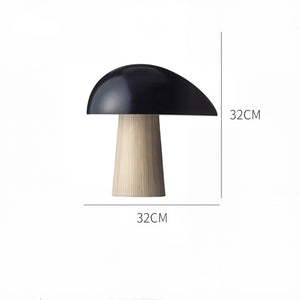 Skandinavische Pilzlampe – Naturholz &amp; weißer oder schwarzer Lampenschirm