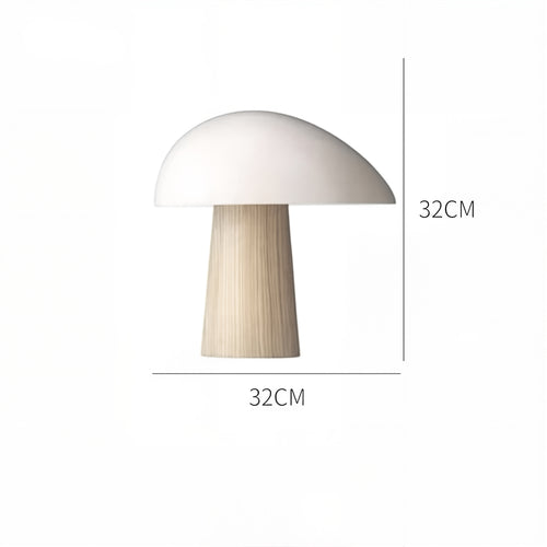 Skandinavische Pilzlampe – Naturholz &amp; weißer oder schwarzer Lampenschirm