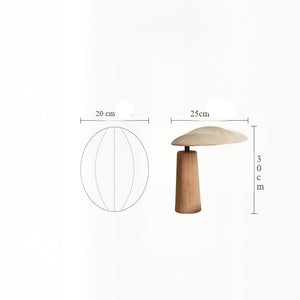 Natürliche Massivholzlampe – Organisches Design mit Leinenschirm