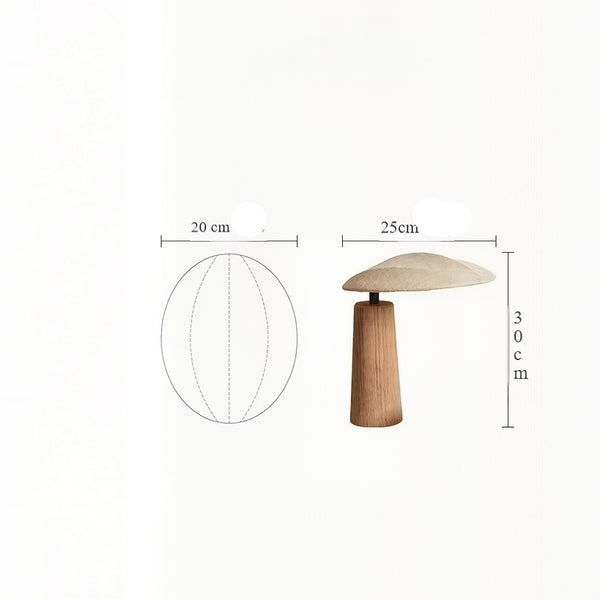 Natürliche Massivholzlampe – Organisches Design mit Leinenschirm