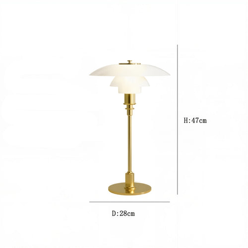 Moderne Tischlampe aus Glas und Metall – Silber- oder Gold-Finish