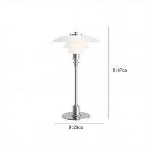 Moderne Tischlampe aus Glas und Metall – Silber- oder Gold-Finish