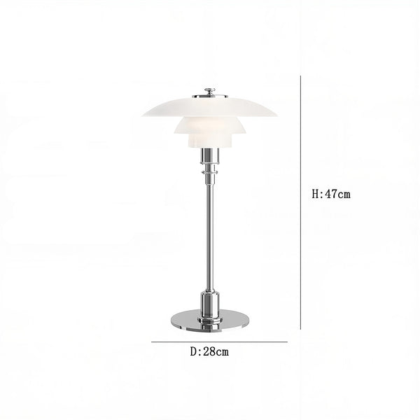 Moderne Tischlampe aus Glas und Metall – Silber- oder Gold-Finish
