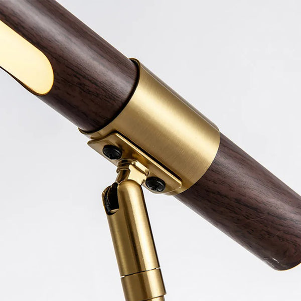 Golden Elegance Tischlampe – Holz &amp; gebürstetes Metalldesign