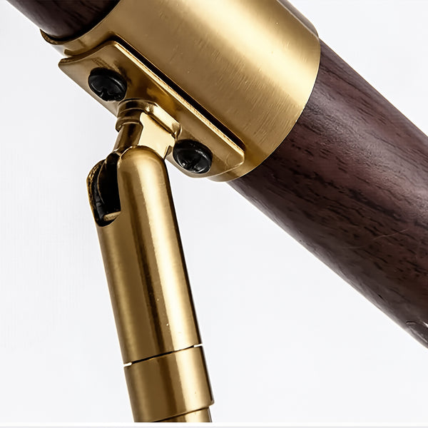 Golden Elegance Tischlampe – Holz &amp; gebürstetes Metalldesign
