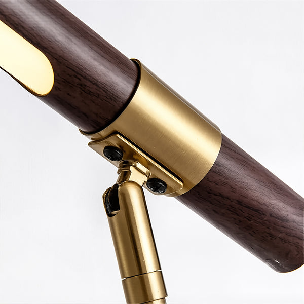 Golden Elegance Tischlampe – Holz &amp; gebürstetes Metalldesign