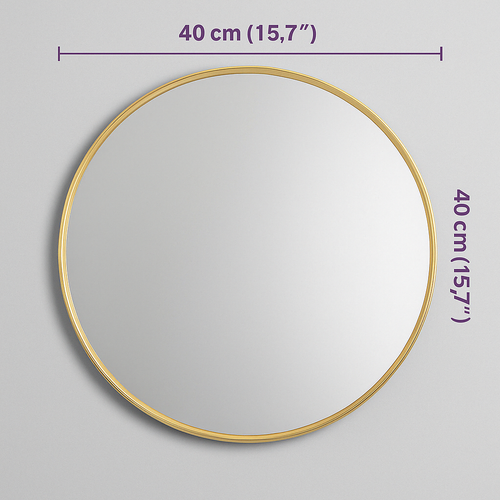 Runder Goldspiegel 40 cm – Minimalistische Eleganz und leuchtender Effekt