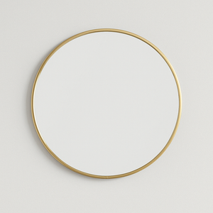 Runder Goldspiegel 40 cm – Minimalistische Eleganz und leuchtender Effekt
