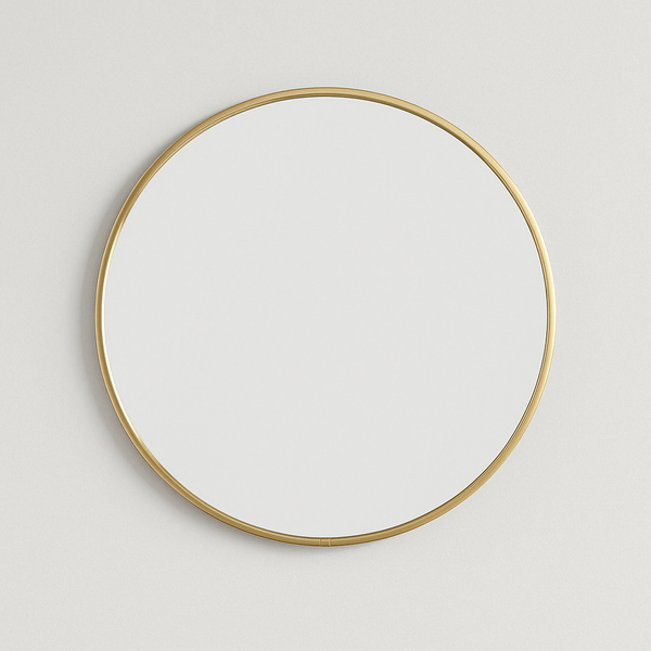 Runder Goldspiegel 40 cm – Minimalistische Eleganz und leuchtender Effekt