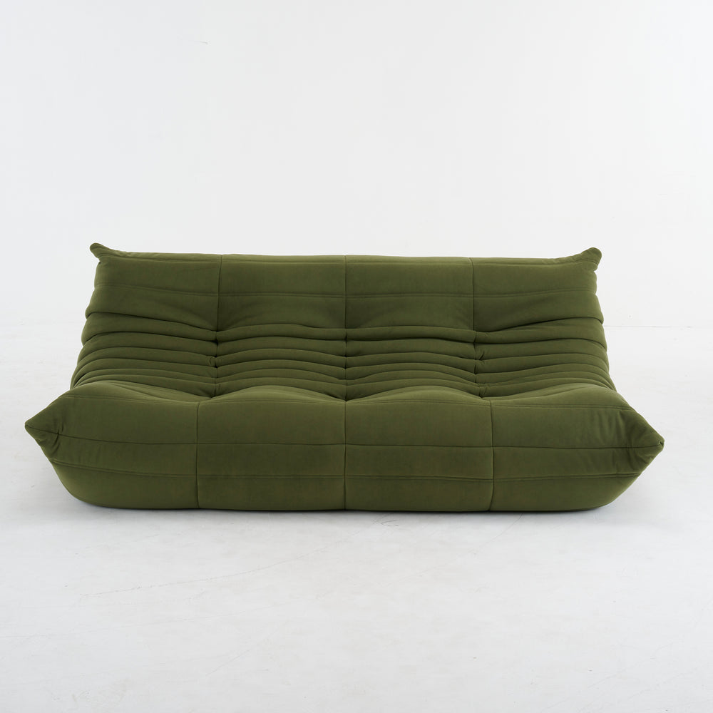 Modernes 3-Sitzer-Relaxsofa aus luxuriösem Stoff – Skulpturales Design und außergewöhnlicher Komfort