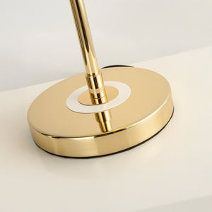 Gold- und Blaue Schreibtischlampe – Elegantes Design, Metall, Retro-Schalter