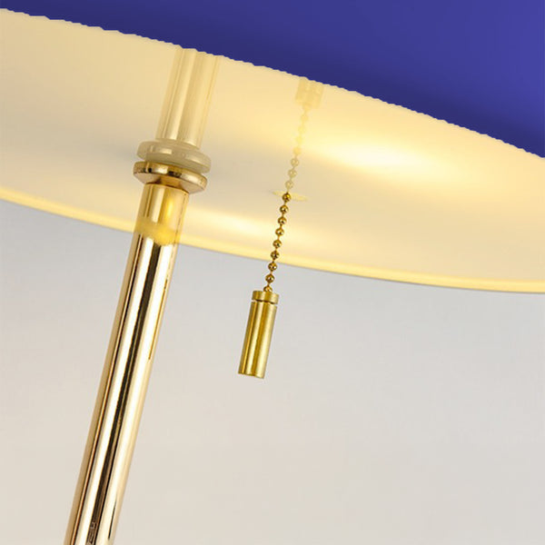 Gold- und Blaue Schreibtischlampe – Elegantes Design, Metall, Retro-Schalter
