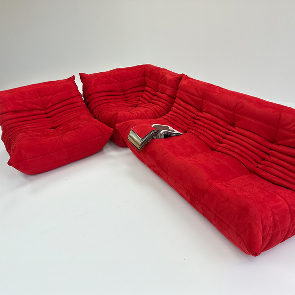 Modernes 3-Sitzer-Relaxsofa aus luxuriösem Stoff – Skulpturales Design und außergewöhnlicher Komfort