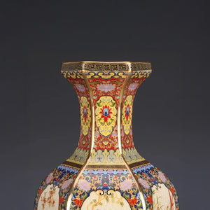 Prestige Emaillierte Vase – Kaiserliche Keramikmotive