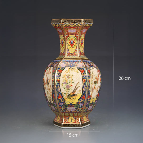 Prestige Emaillierte Vase – Kaiserliche Keramikmotive