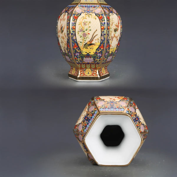 Prestige Emaillierte Vase – Kaiserliche Keramikmotive