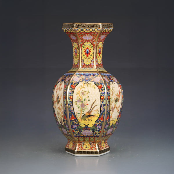 Prestige Emaillierte Vase – Kaiserliche Keramikmotive