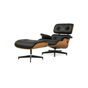 Loungesessel- und Fußhocker-Set – Elegantes Lederfinish