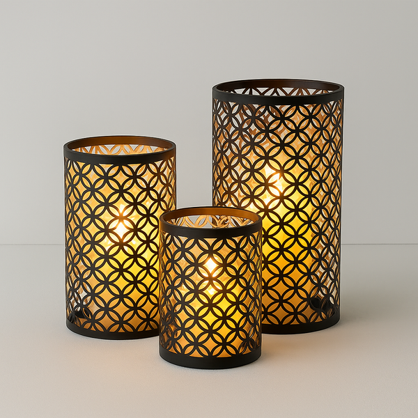 3er-Set Kerzenhalter aus Metall – Charme Maison Trilogy