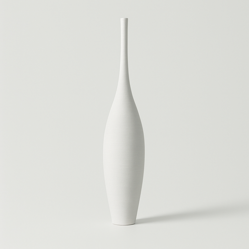 Schlanke skulpturale Vase – Moderne schwarze oder weiße Keramik